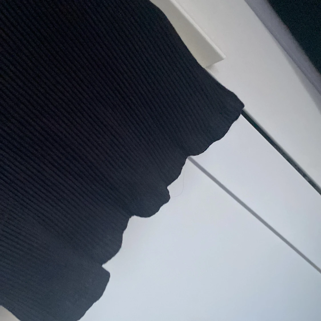 Svart ribbad långärmad topp H&M XS - 3