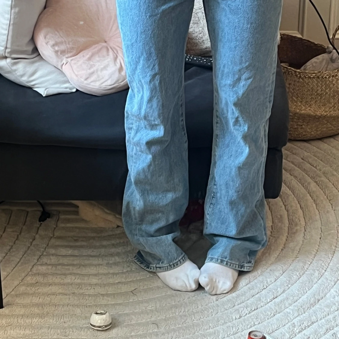 Lågmidjade baggy straight raka ljusblå jeans / low waist / low rise - 2