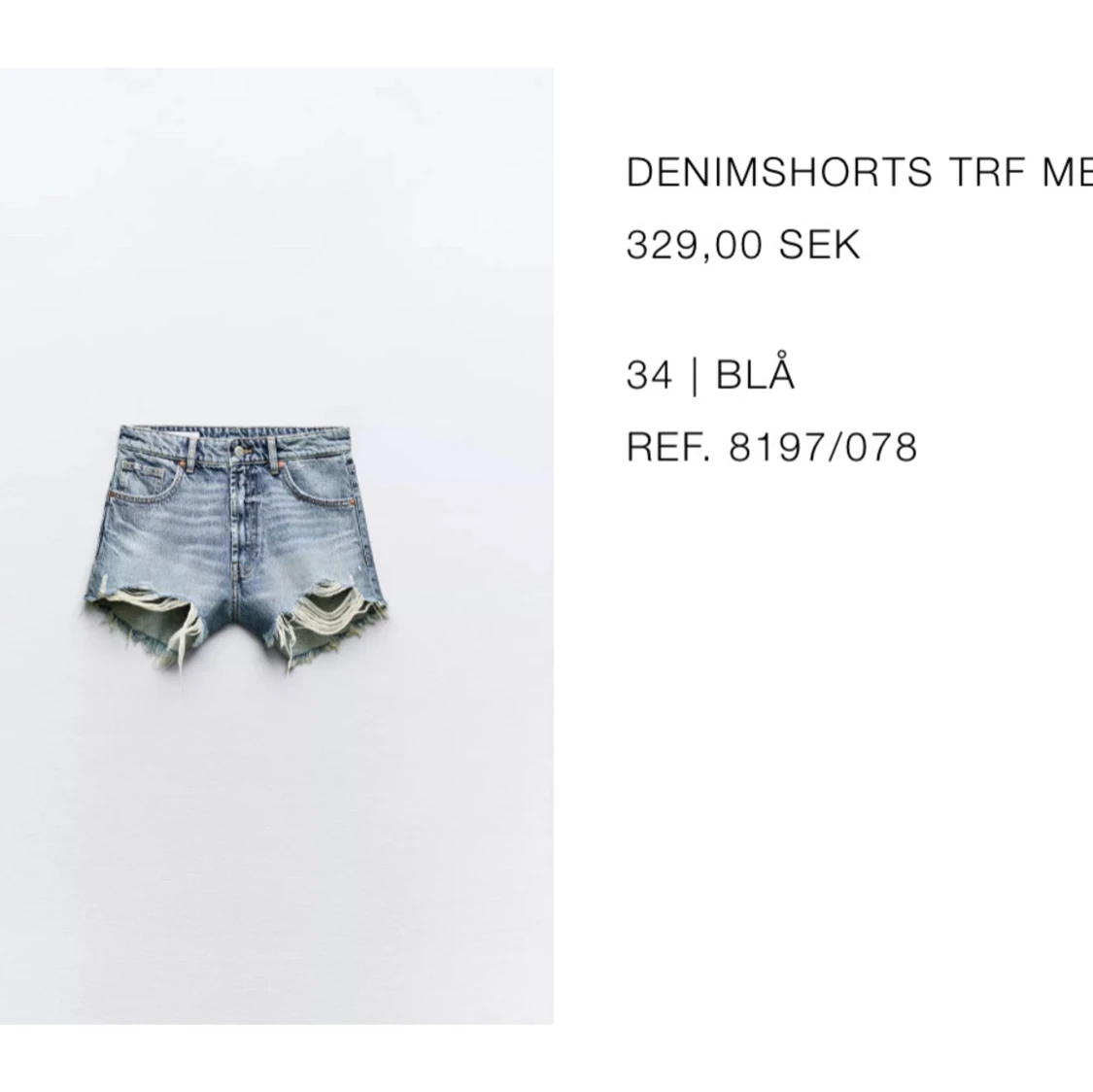 Blå jeansshorts med slitningar från Zara - 1