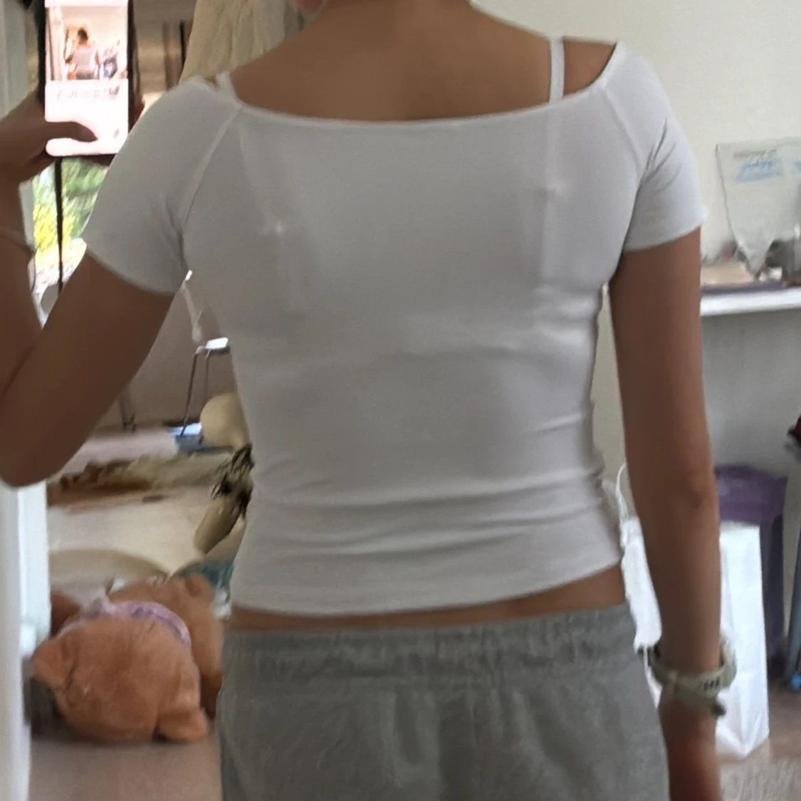 Vit offshoulder topp - 1