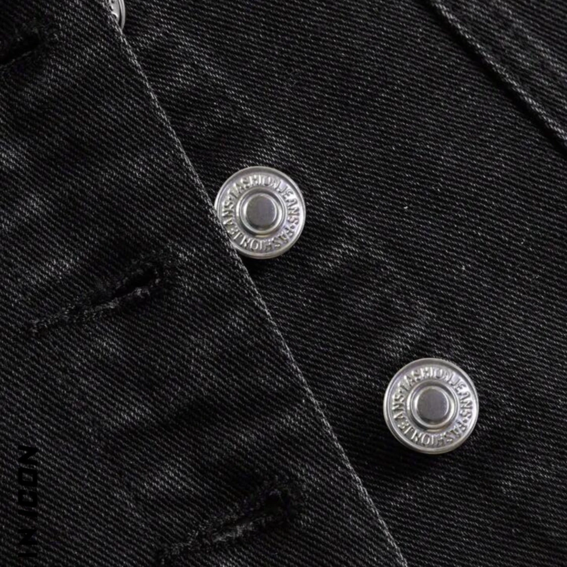 Svart jeanskorsett med knappar - 2