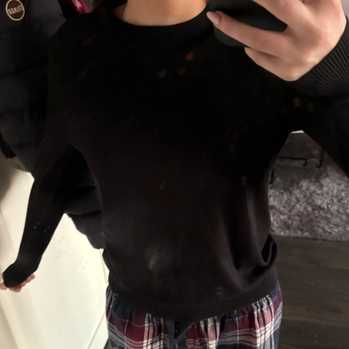 Svart tunn stickad tröja - 1