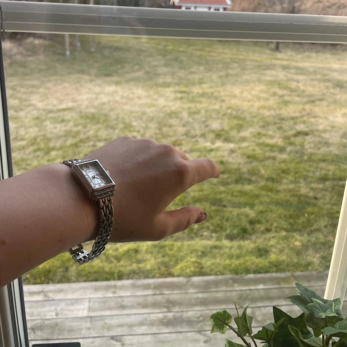 Elegant rektangulär klocka med länkarmband - 1