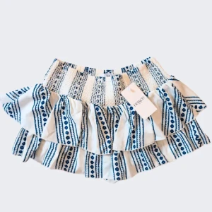 SÖKER Vit och blå kjol med volanger - SÖKER!!!! Söker denna superfina vit/blå kjol❣️ skriv till mig om ni har en liknande eller likadan kjol❣️❣️