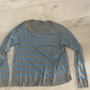 Gråblå randig tröja från Zara - Säljer en grå tröja från Zara med blå ränder. 