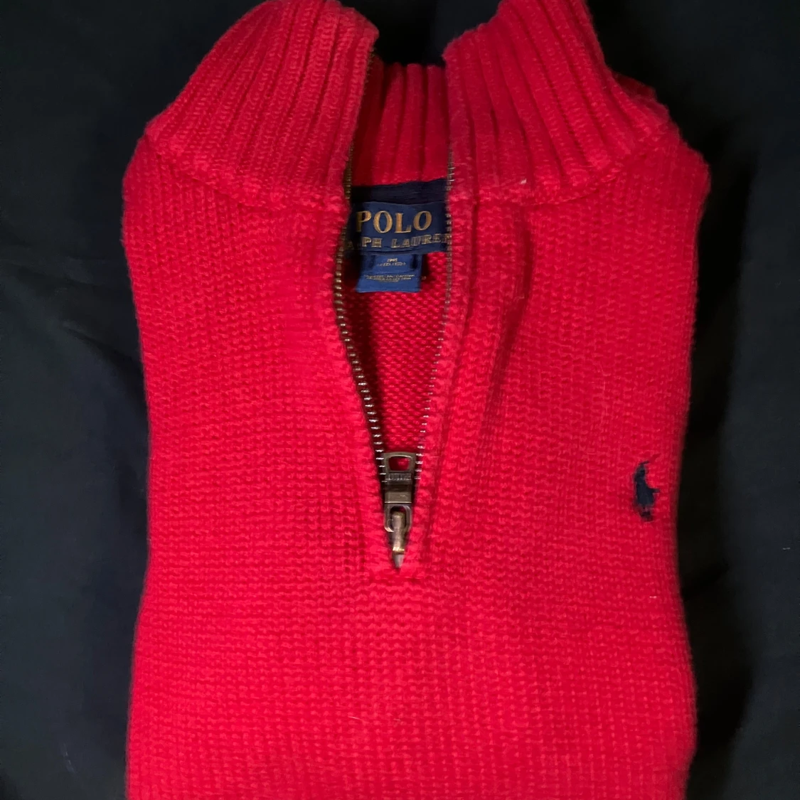 Röd stickad tröja med dragkedja från Polo Ralph Lauren - 3