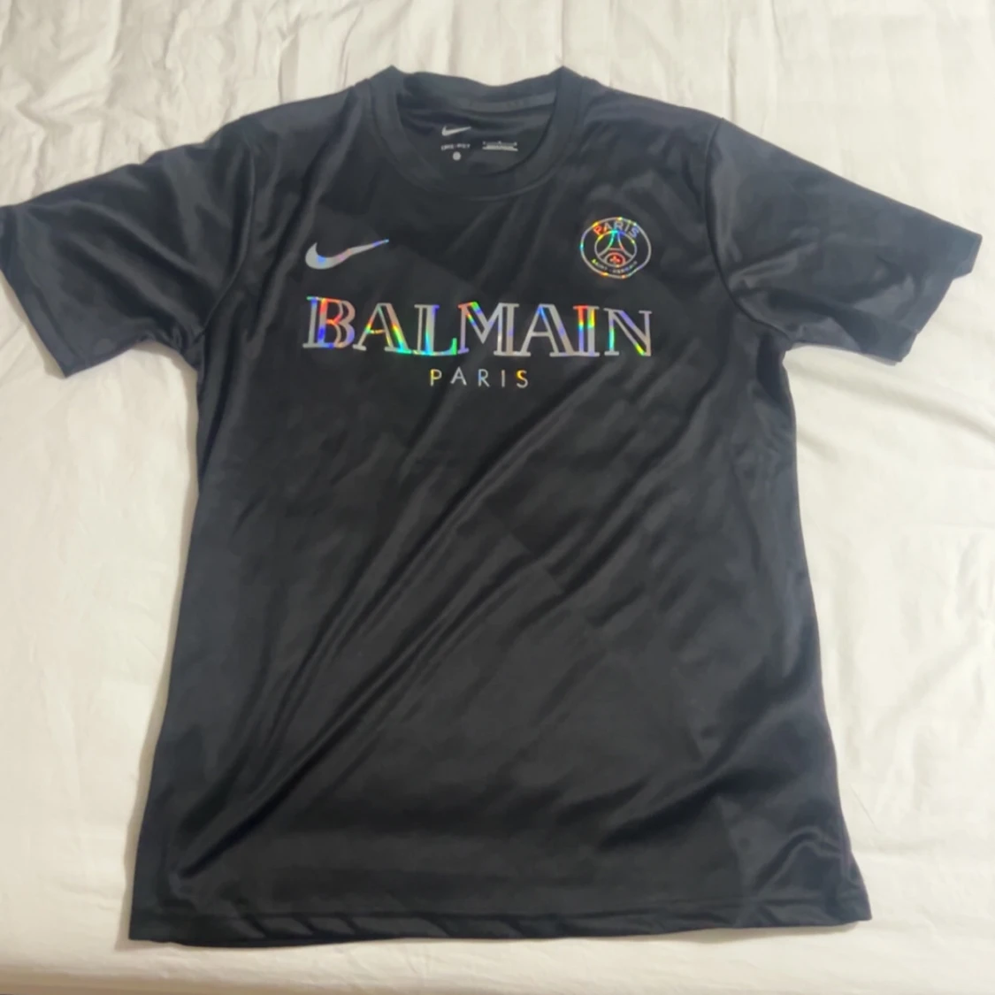 Svart PSG x Balmain fotbollströja