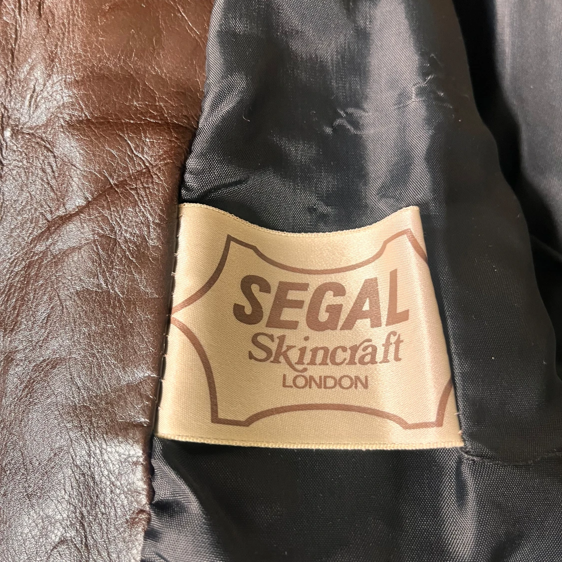 Brun läderjacka xs/s - 2