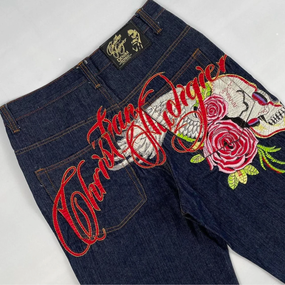 Christian Audigier jeansshorts med broderi - 2
