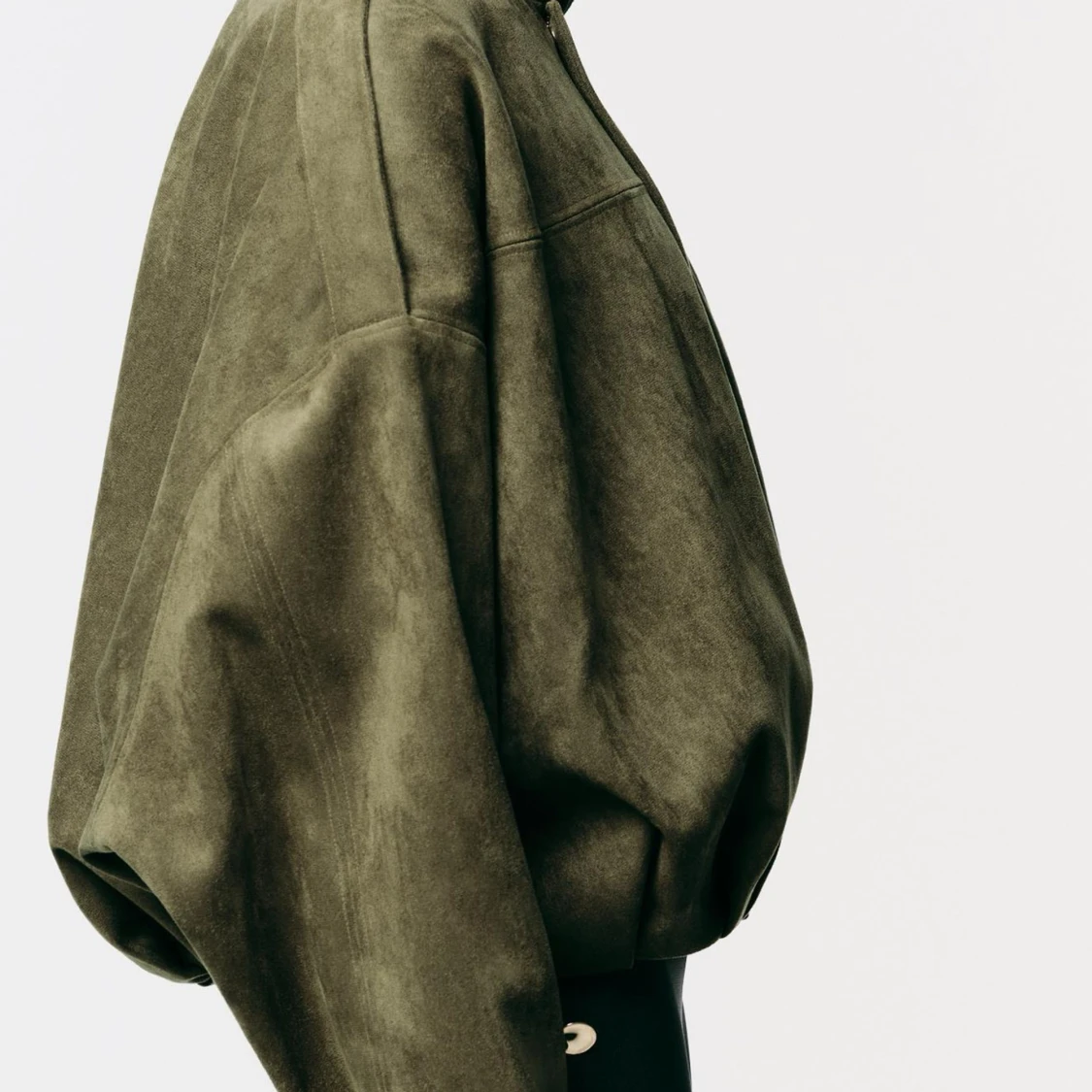 Oversized mockajacka i olivgrönt - 1