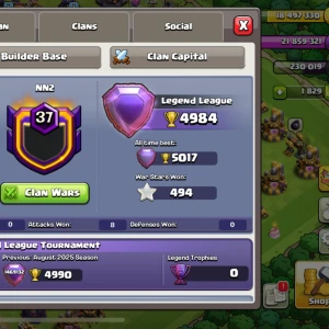 Clash of Clans: Home Village  - Th15 nästan maxat CoC konto, level 179 och har ungefär runt 5000 trophies och 5020 som bästa. King-60 Queen-60 minion-42 Warden-41 Champion-19 och bra abilities.