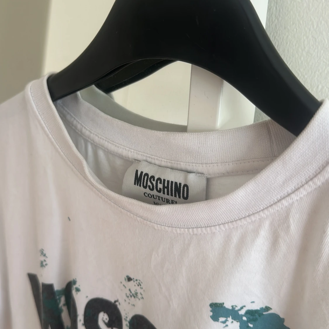 Vit Moschino Couture t-shirt med tryck - 1