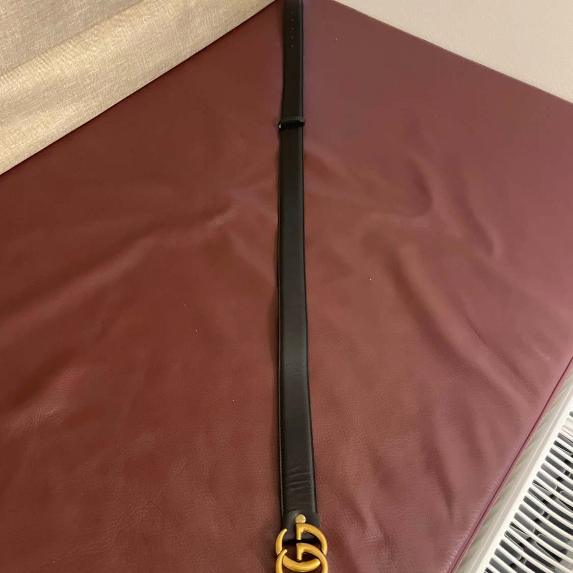 Svart Gucccii skärp med GG-spänne - 1