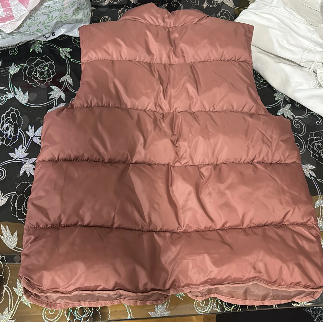 Rosa dunväst med dragkedja - 1