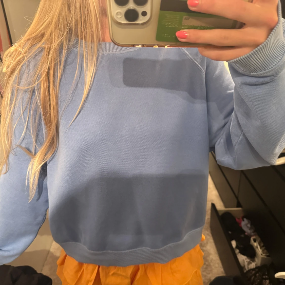 Ljusblå oversized sweatshirt - 1