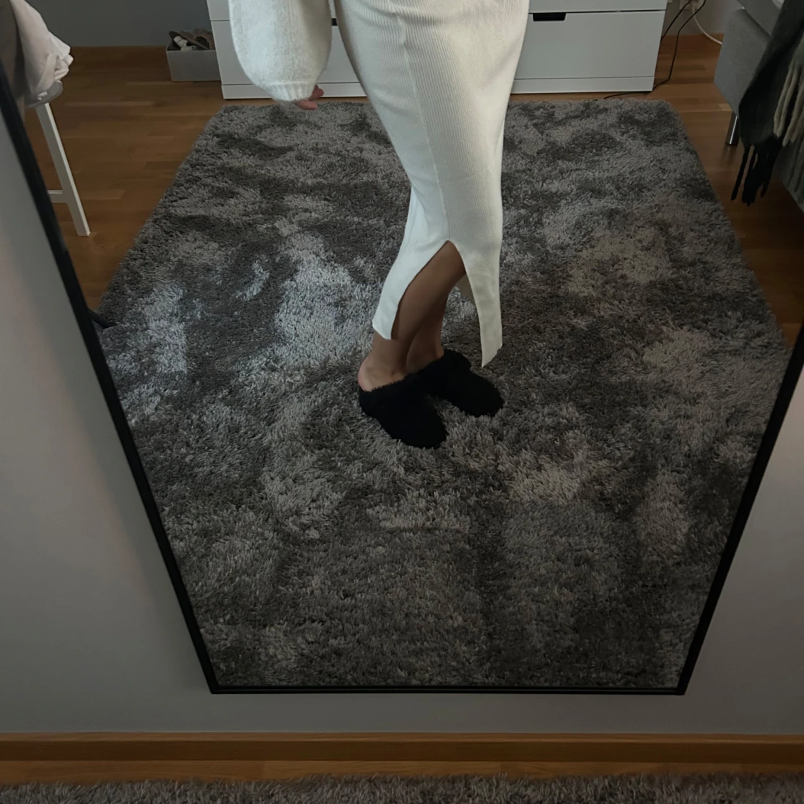 Krämvit ribbad långkjol - 2