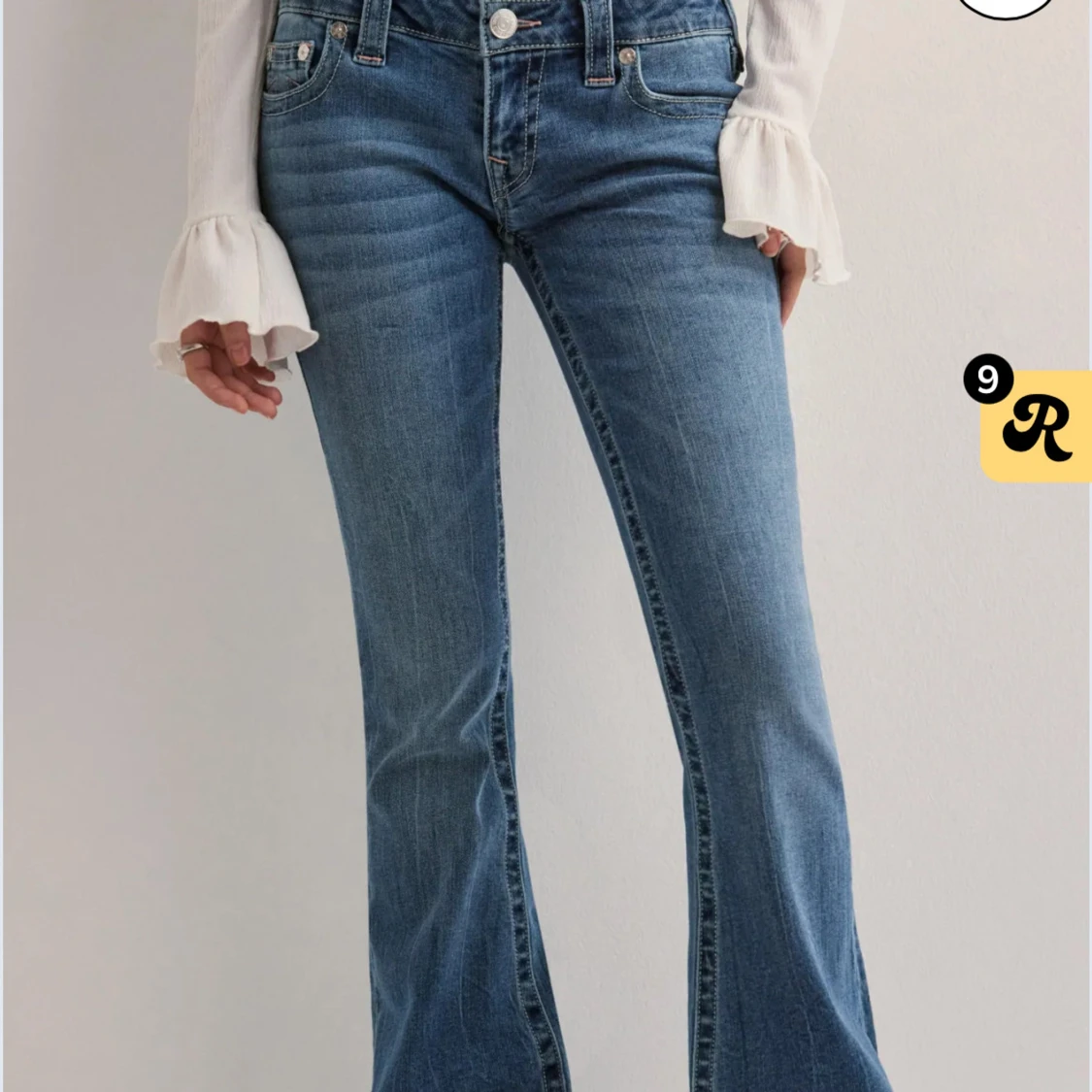Blå bootcut jeans  - 2