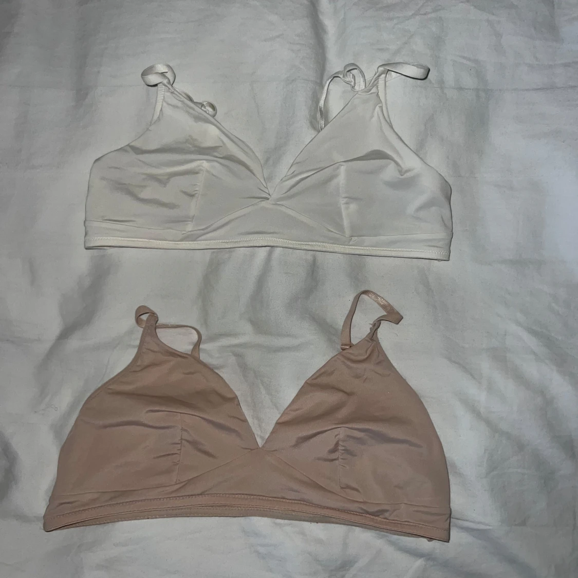 2-pack linnetoppar H&M vit & beige S