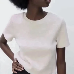 Stickad Tshirt  - Trendig beige stickad tshirt ifårn zara, se på andra bilden för bättre passform😇kom privat för fler bilder