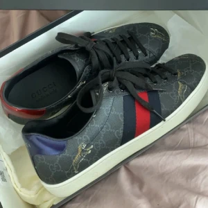 Gucci Ace - Säljer dessa skor då de är för små för mig, strlk 42.5 men sitter lite större (43,5)  Skick 8,5/10 Box följer med. Äkta. Dustbags och kort. Perfekta för sommaren! Intressekoll!!💯