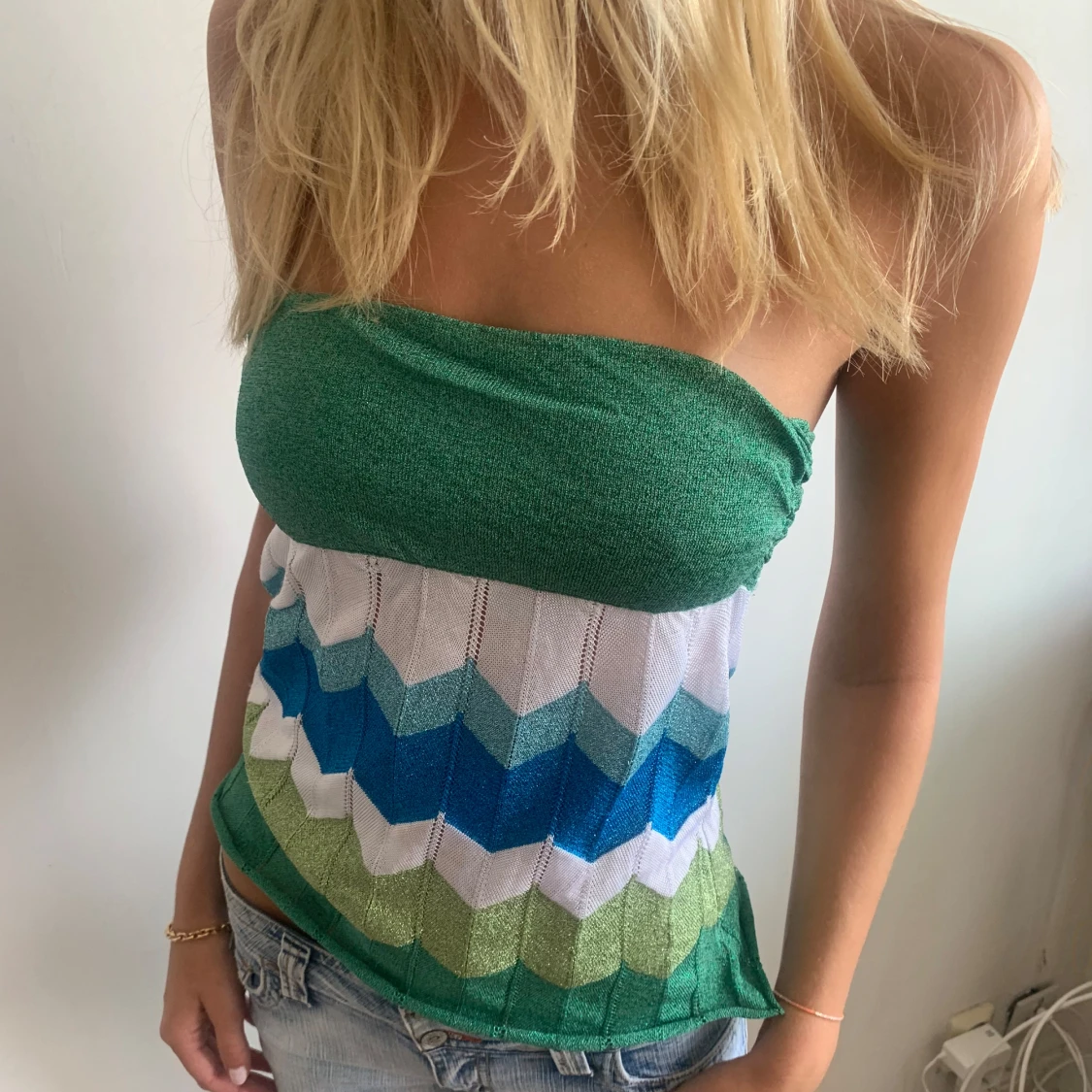 Missoni mönstrad tubtopp med glitter - 2