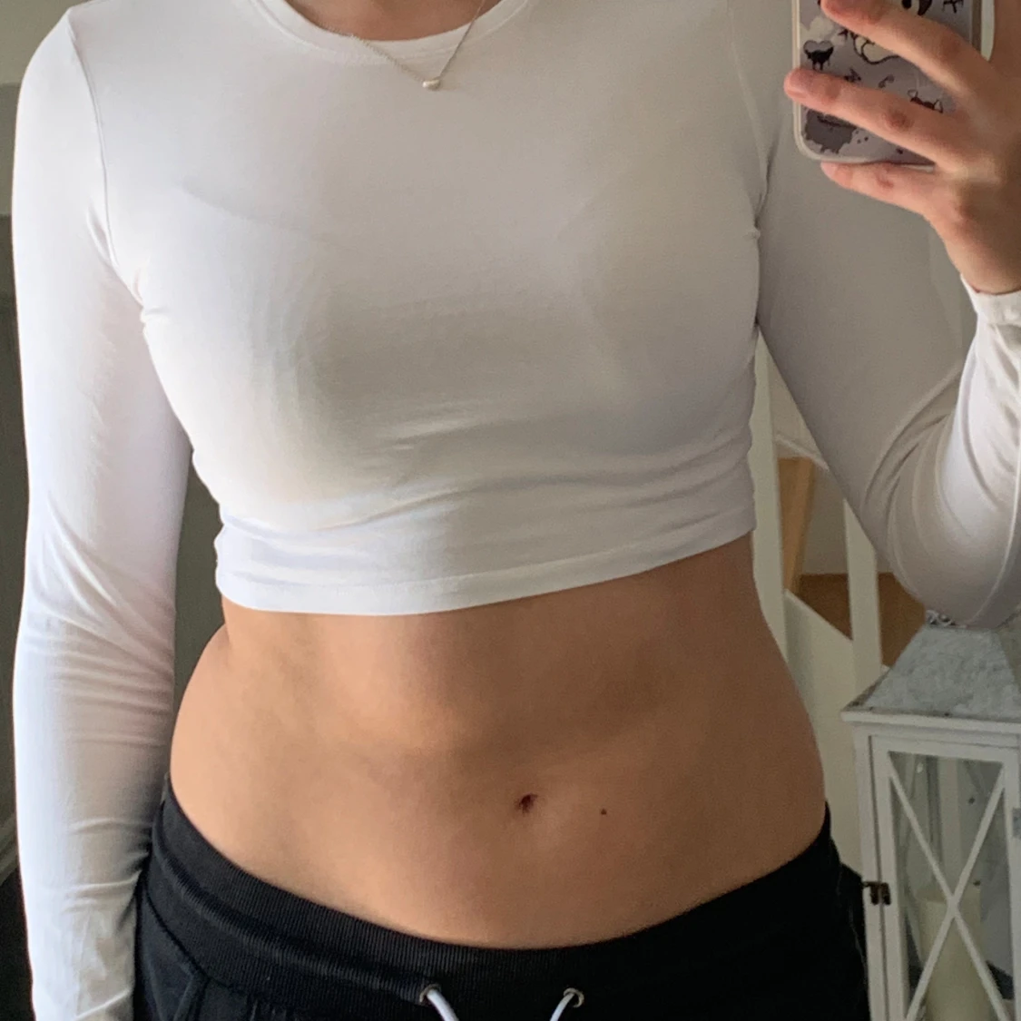 Vit croppad långärmad topp från Weekday - 2