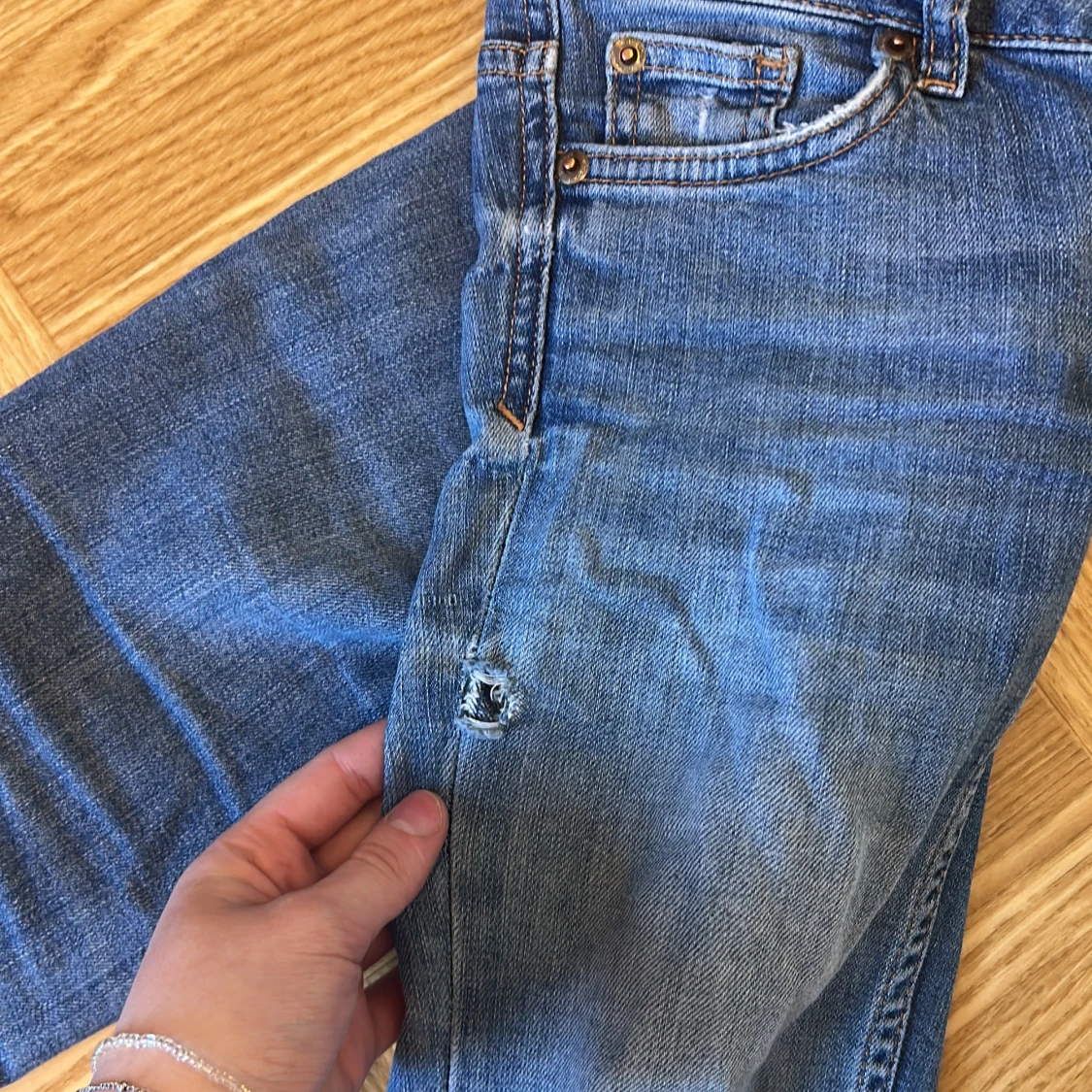 Blå bootcut jeans - 3