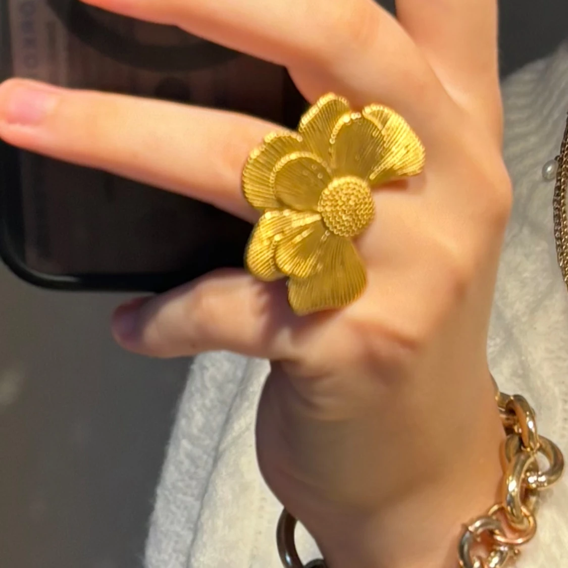 Justerbar guldring med rostfritt stål 💛 - 1