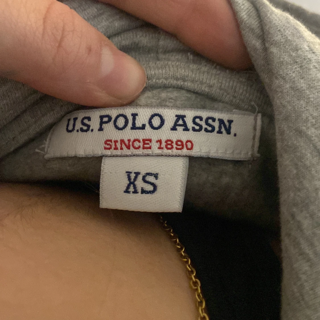 Grå hoodie från U.S. Polo Assn. - 2