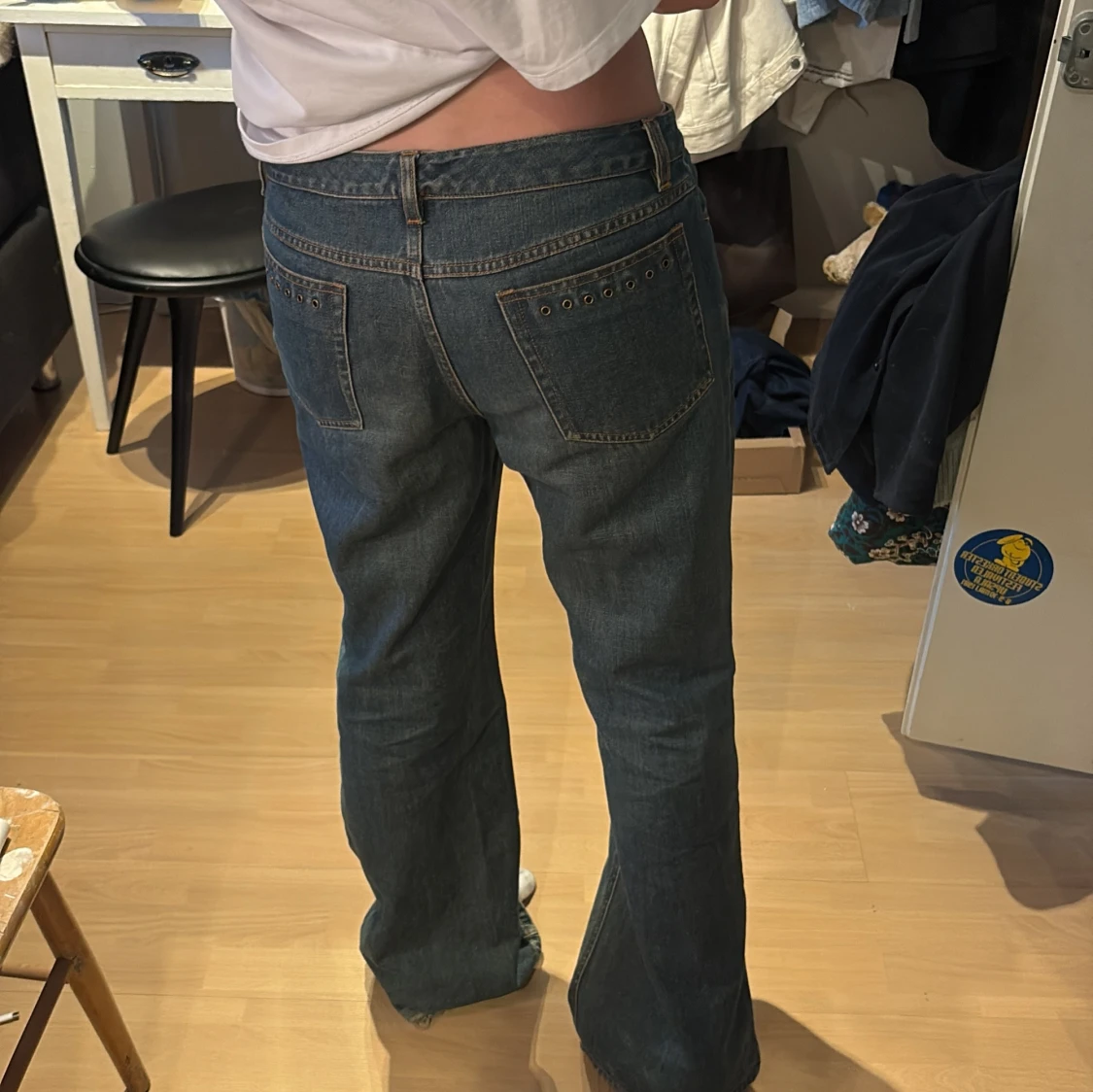 Blå vida jeans - 1
