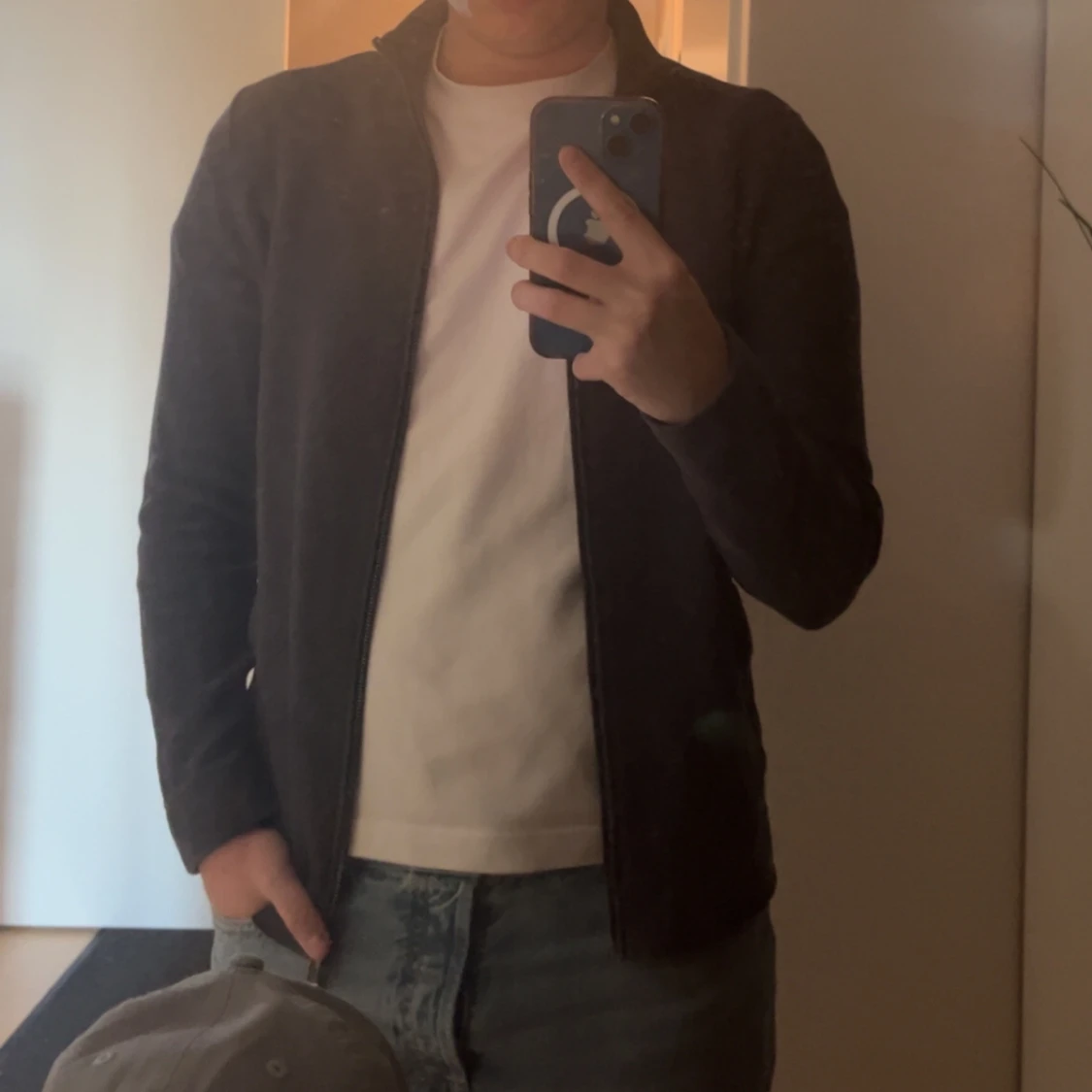 grå zip up från Massimo Dutti - 1