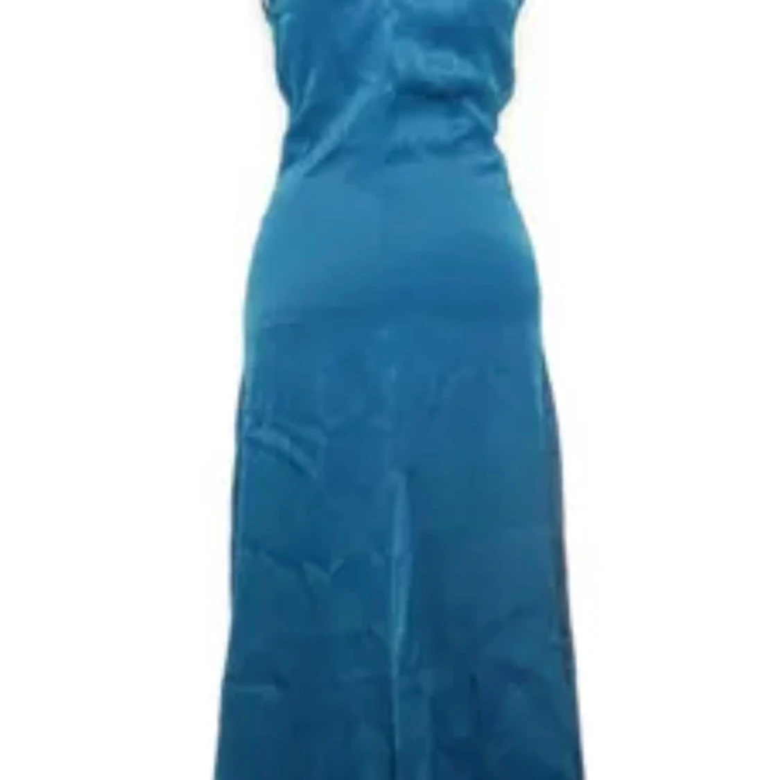 Blå långklänning med v-ringning