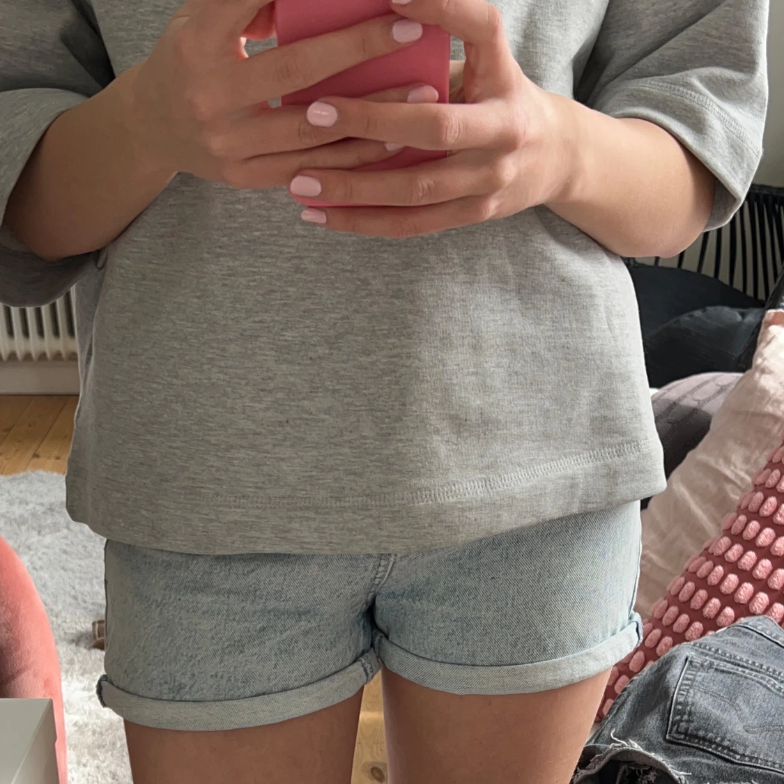 Ljusblå jeansshorts  - 1