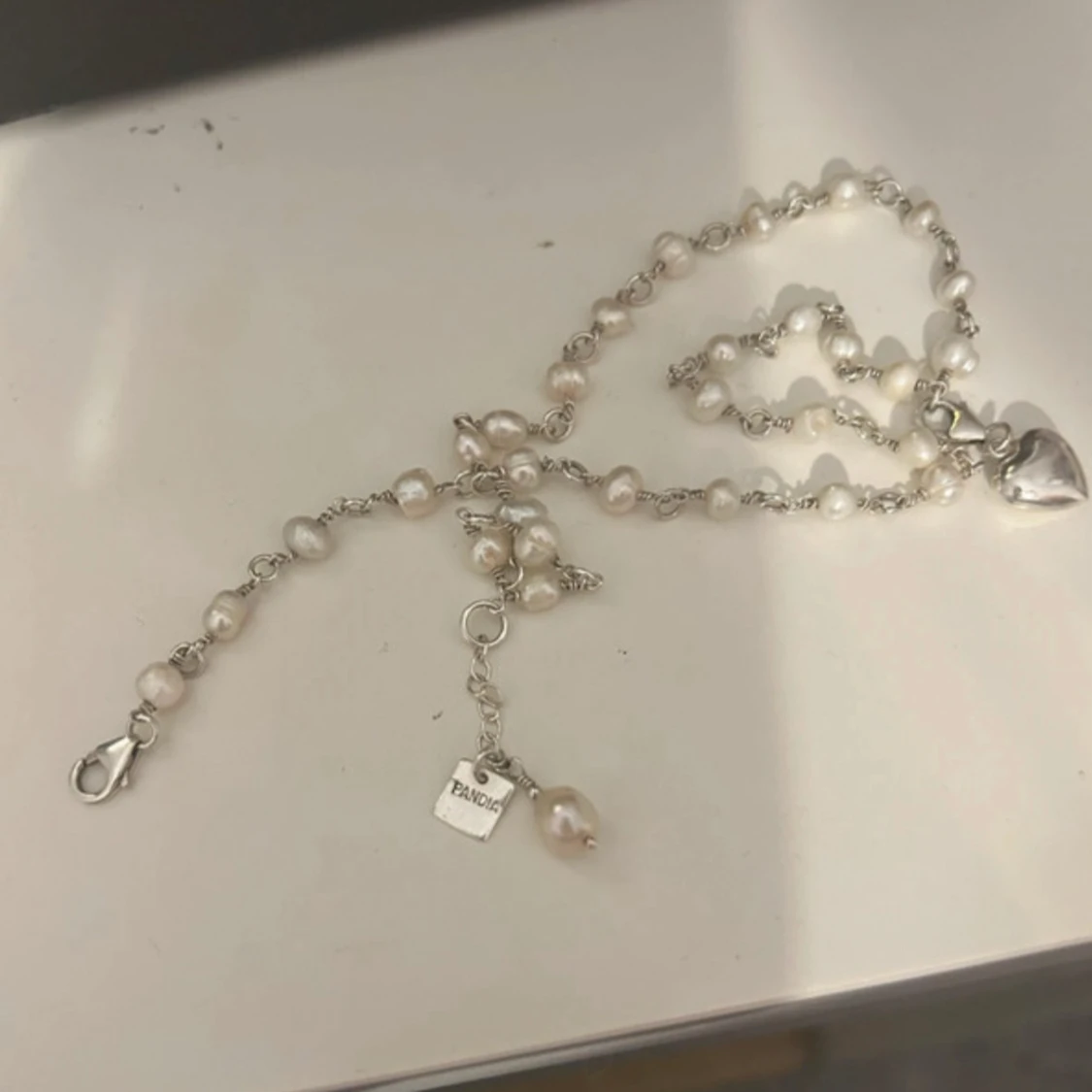 Pandia  pärlhalsband med hjärthänge - 2