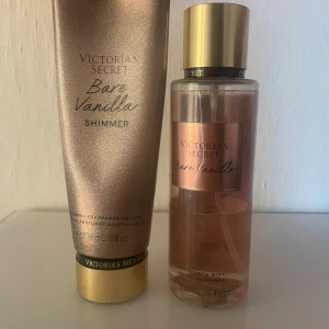 VICTORIA SECRET BARE VANILLA - 🤍body lotionen är näst in till oanvänd pga gillade ej shimmert  🤍parfymen/bodymisten lite mindre än halva 