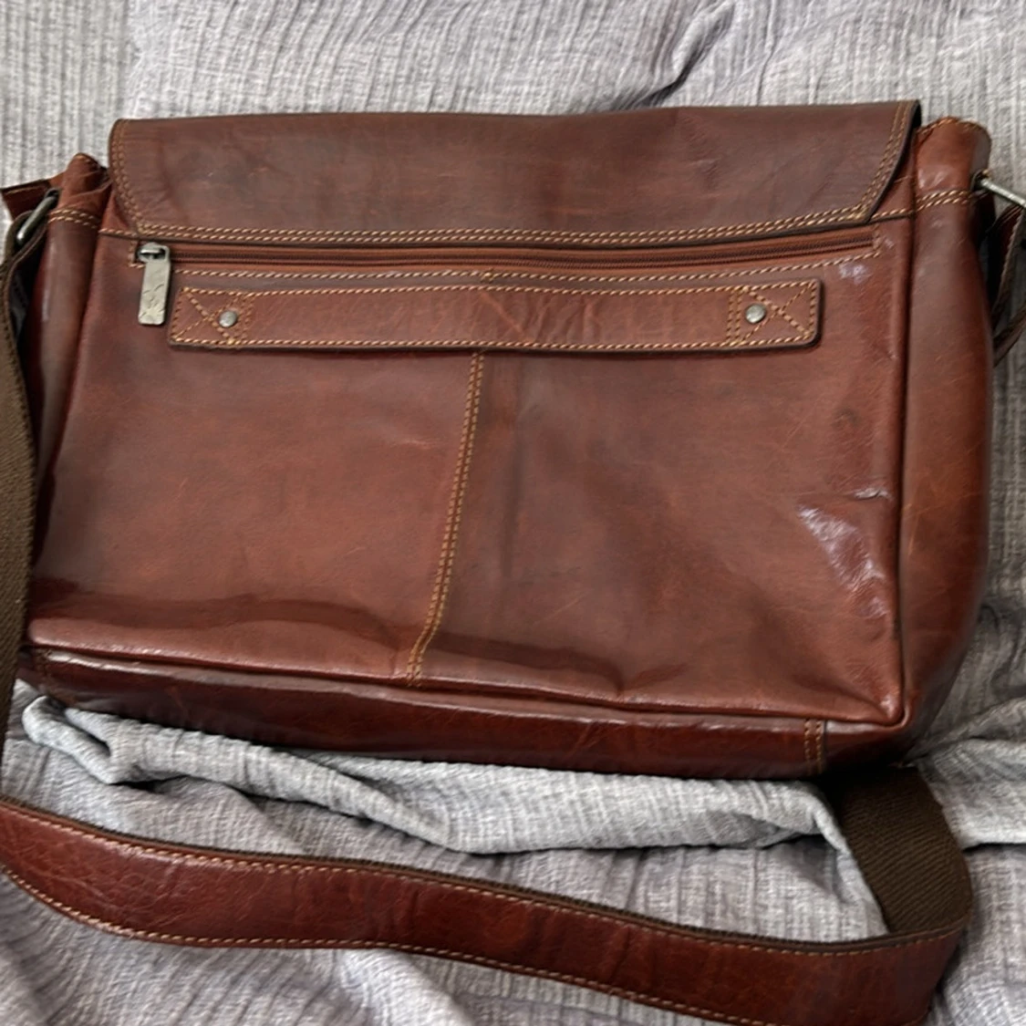 Brun axelväska i läder från BaooBaoo - 3