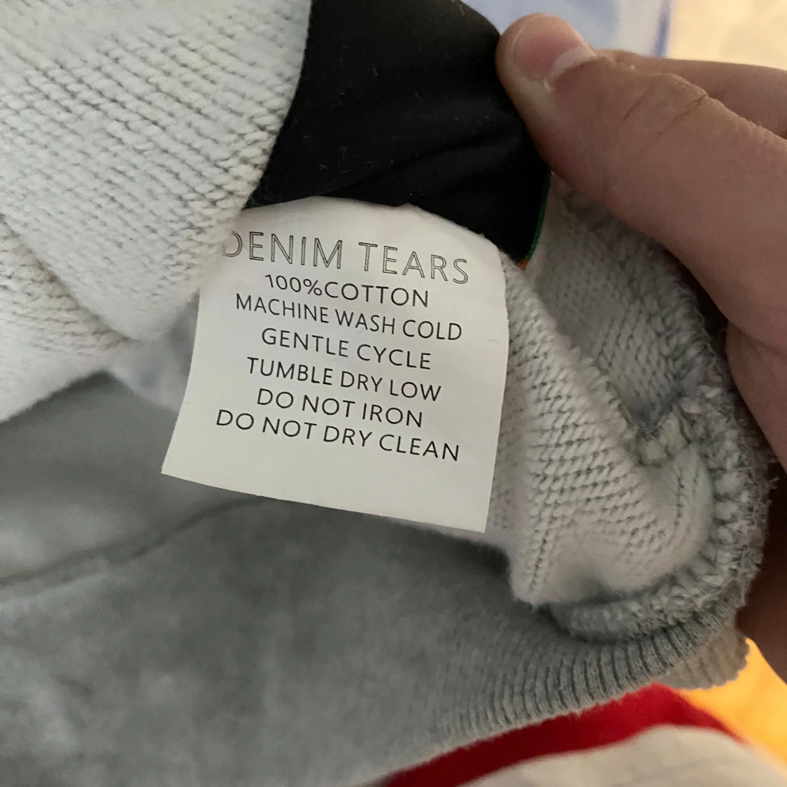 Grå hoodie med vita blommor från Denim Tears - 4