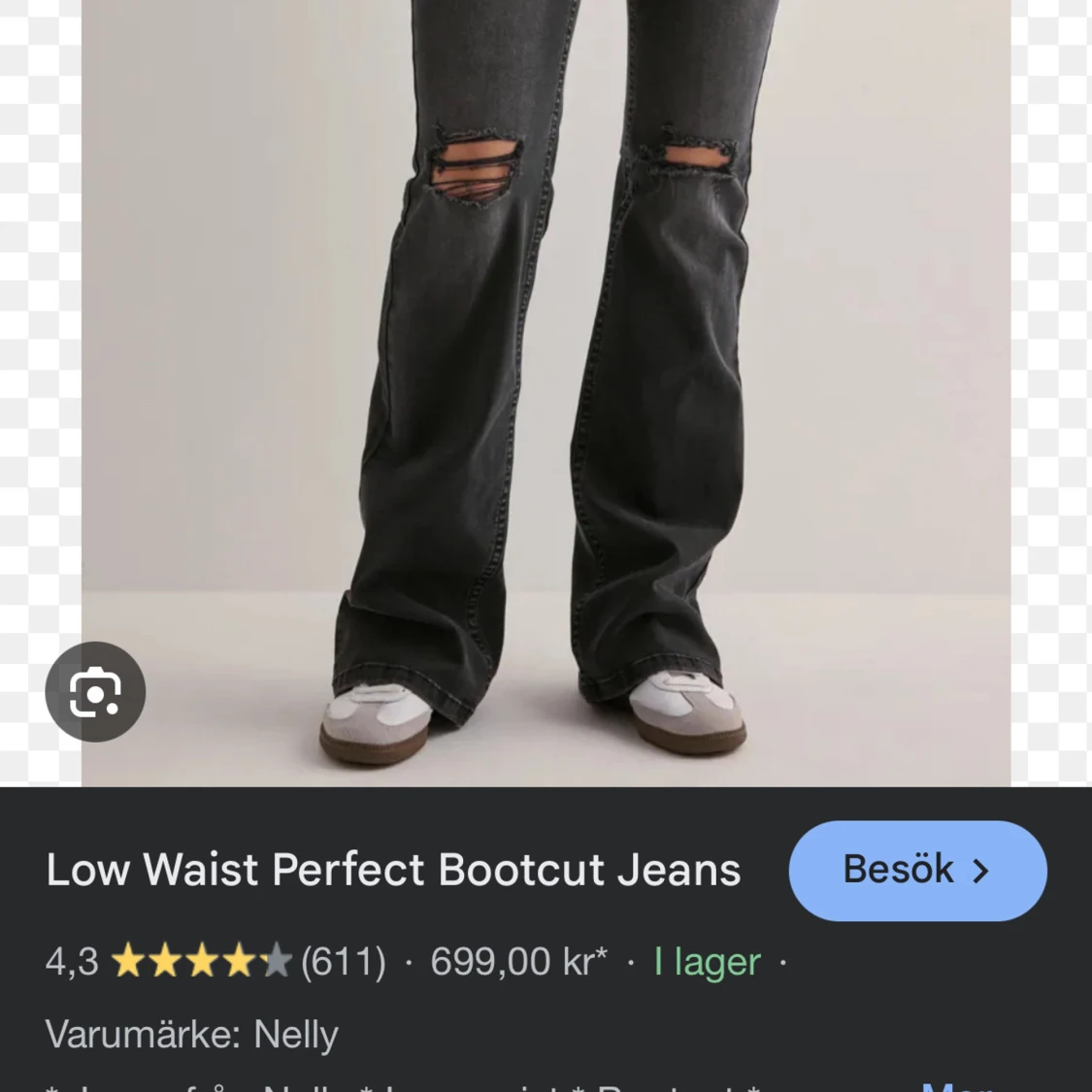 Svarta lågmidjade bootcut jeans från Nelly - 3