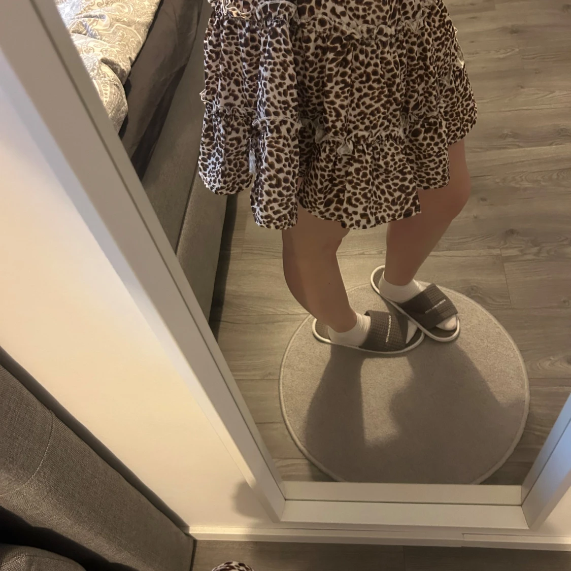 Leopardmönstrad volangkjol