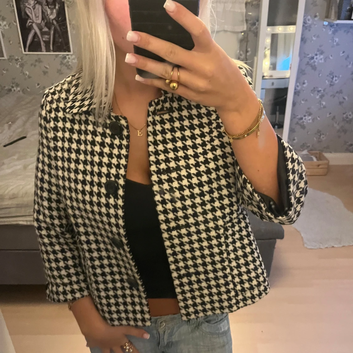 Rutig kavajjacka i svart och vitt - 1