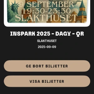 INSPARK 2025 - DAGY - Detta är en biljett till INSPARK 2025 på Slakthuset, ett event som äger rum den 9 september 2025 mellan 19:30 och 23:30. Perfekt för dig som vill kickstarta terminen med fest och gemenskap bland unga vuxna och studenter.