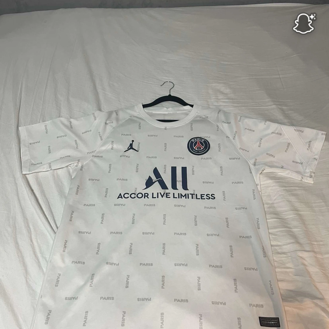 Vit PSG fotbollströja Jordan x Paris