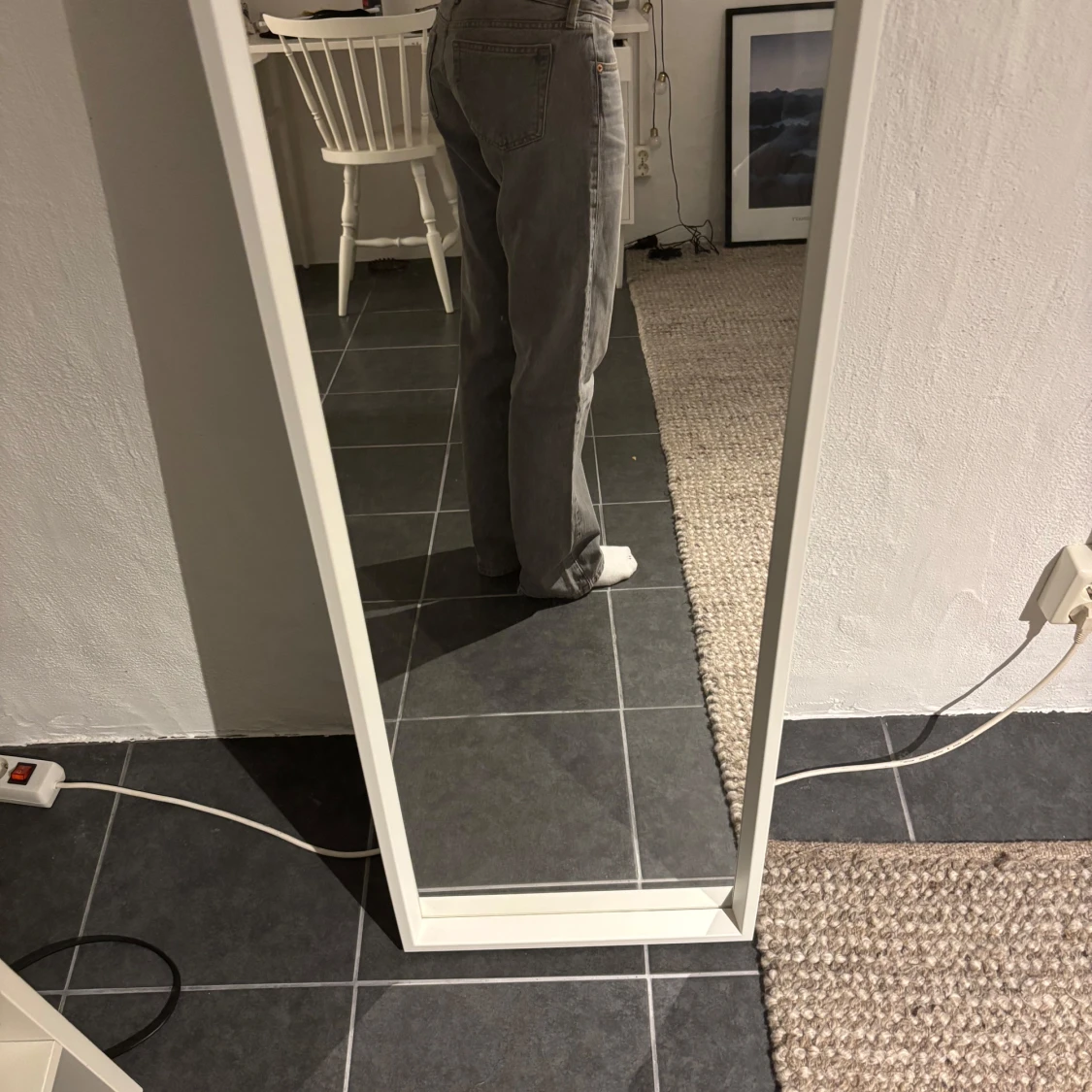 Grå jeans straight fit weekday - 1