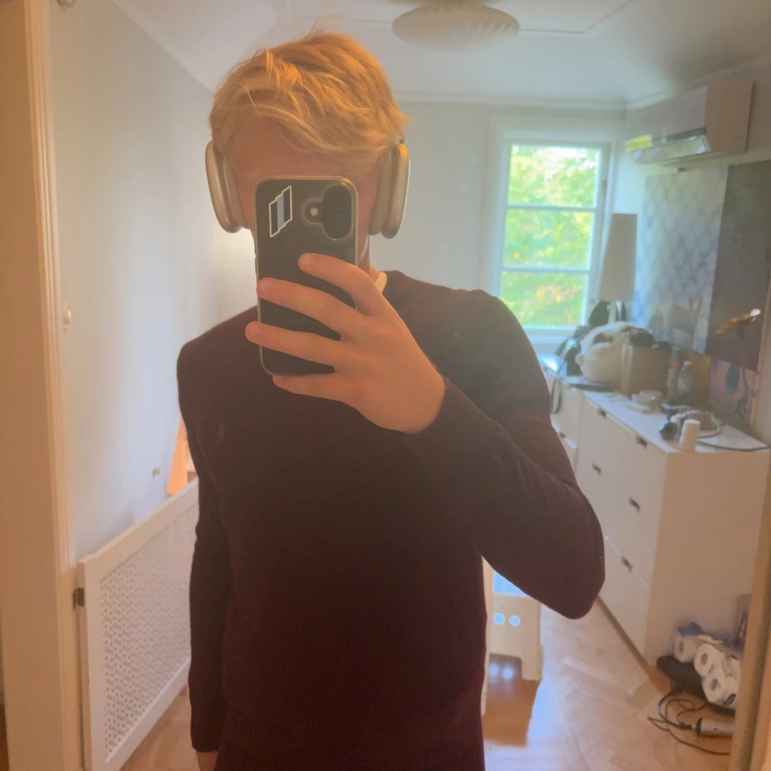 Röd merinoulltröja Ralph lauren 