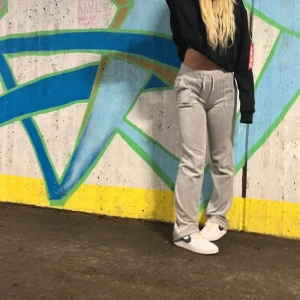 Gråa Juicy byxor - Säljer mina gråa juicy byxor då jag inte använder dom längre och någon annan förmodligen har mer nytta av dom. (bilder han fås) Priset går att diskutera!