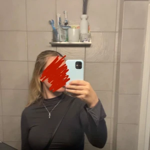 grå långärmad topp - Snygg svart långärmad topp med en tight passform.  Tröjan är från Gina och tror inte den längre säljs. Använt tröjan max 2 gånger och den kommer inte till användning något mer.