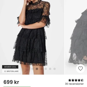 Svart spetsklänning - Superfin spetsklänning Bubbleroom, klänningen är bara använd vid ett tillfälle, nypris 699kr