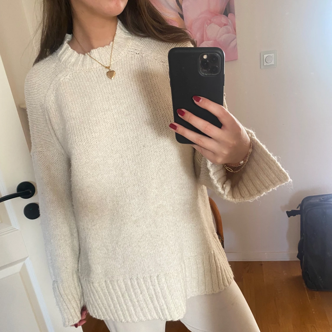 Beige stickad tröja - 2