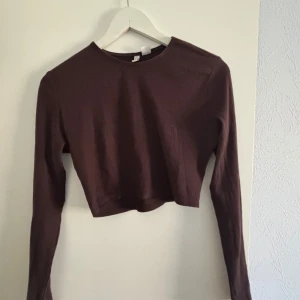 Brun croppad långärmad topp H&M - Säljer en stilren brun croppad topp med långa ärmar. Perfekt för en trendig look. Passar bra till både jeans och kjol. Hör av dig vid intresse!