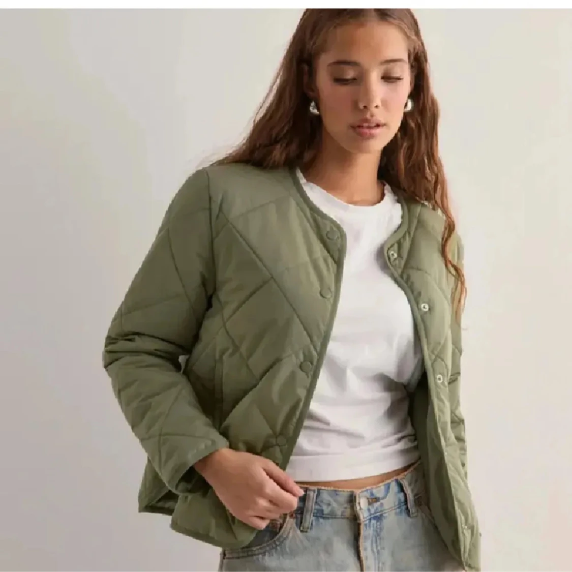 Grön quiltad jacka